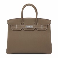 Кожаная Сумка HERMES Birkin 35 Бежевый