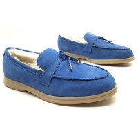 Замшевые лоферы Summer Charms Walk с мехом LORO PIANA