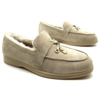 Замшевые лоферы Summer Charms Walk с мехом LORO PIANA