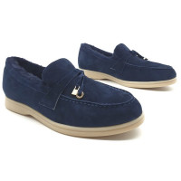 Замшевые лоферы Summer Charms Walk с мехом LORO PIANA