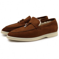 Замшевые лоферы Summer Charms Walk с мехом LORO PIANA
