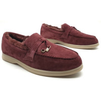 Замшевые лоферы Summer Charms Walk с мехом LORO PIANA