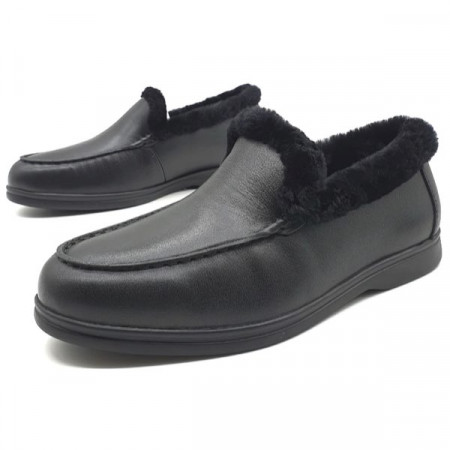 Кожаные лоферы Summer Walk с мехом LORO PIANA