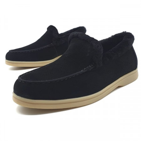 Замшевые лоферы Summer Walk с мехом LORO PIANA