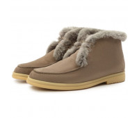 Замшевые ботинки Walk and Walk с мехом LORO PIANA