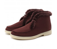 Замшевые ботинки Walk and Walk с мехом LORO PIANA