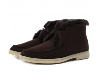 Замшевые ботинки Walk and Walk с мехом LORO PIANA
