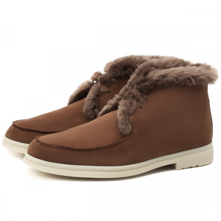 Замшевые ботинки Walk and Walk с мехом LORO PIANA