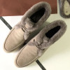 Мужские Замшевые ботинки Loro Piana Walk and Walk с мехом бежевые