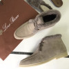 Мужские Замшевые ботинки Loro Piana Walk and Walk с мехом бежевые