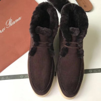 Мужские Замшевые ботинки Loro Piana Walk and Walk с мехом коричневые Мужские Замшевые ботинки Loro Piana Walk and Walk с мехом коричневые