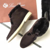 Мужские Замшевые ботинки Loro Piana Walk and Walk с мехом коричневые