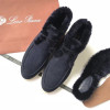Мужские Замшевые ботинки Loro Piana Walk and Walk с мехом серые