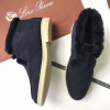 Мужские Замшевые ботинки Loro Piana Walk and Walk с мехом серые