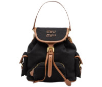 MIU MIU Рюкзак из холста и кожи