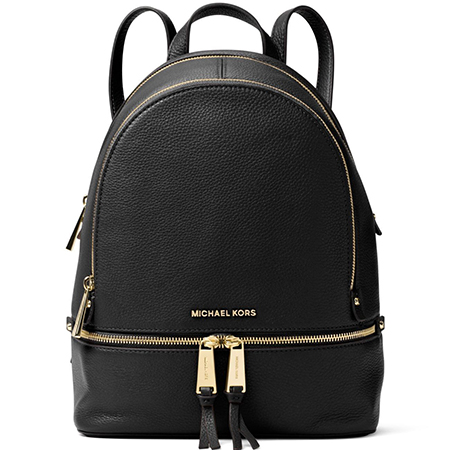 MICHAEL KORS Городской кожаный рюкзак с отделением для планшета Rhea Zip Черный