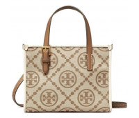 TORY BURCH Сумка-тоут mini T с Монограммой бежевый