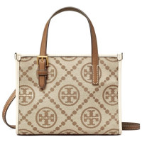 TORY BURCH Сумка-тоут mini T с Монограммой бежевый