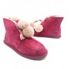 Замшевые UGG Угги с пушистыми помпонами Красные