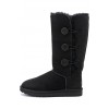 Замшевые черные сапоги UGG на пуговицах