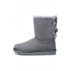 Замшевые сапоги UGG жемчужно-серого оттенка с бантами Замшевые сапоги UGG жемчужно-серого оттенка с бантами