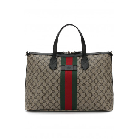 Gucci Дорожная сумка GG Supreme Web с плечевым ремнем Гуччи
