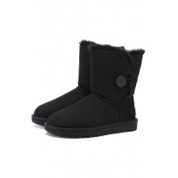 Замшевые UGG сапоги Угги с пуговицей черные