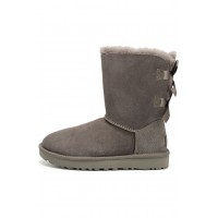 Замшевые сапоги UGG Серые с бантами